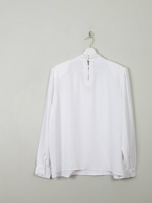 Vintage White High Neck Blouse L/XL - The Harlequin