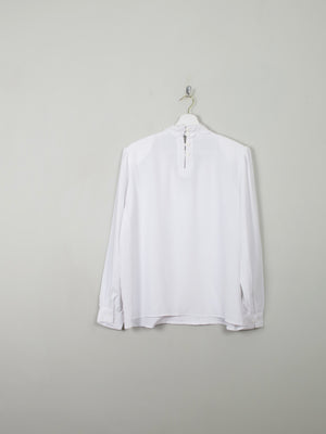 Vintage White High Neck Blouse L/XL - The Harlequin