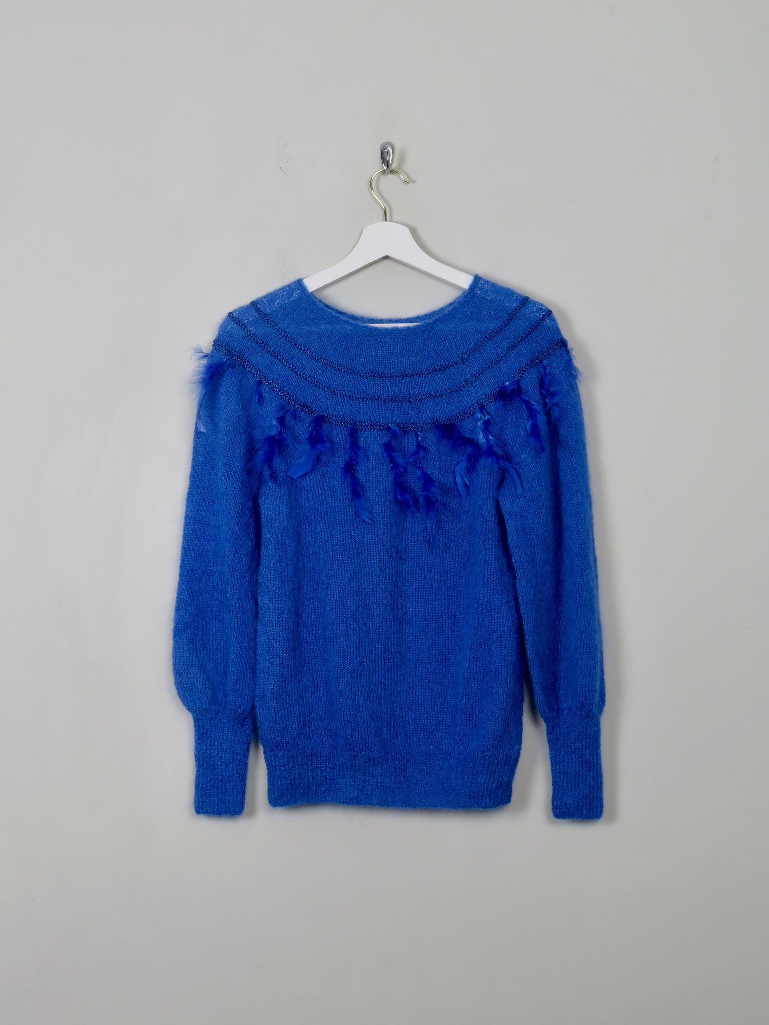 Women's Vintage Electric Blue Mohair Jumper S/M - The Harlequin