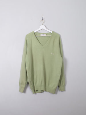 Men's Vintage Green Pringle Jumper L/XL - The Harlequin