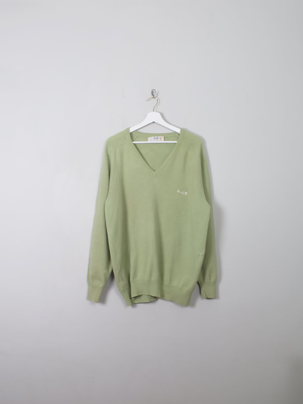 Men's Vintage Green Pringle Jumper L/XL - The Harlequin