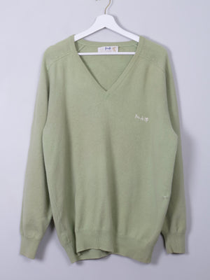 Men's Vintage Green Pringle Jumper L/XL - The Harlequin