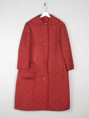 Women's Burnt Orange Vintage Quilted Coat M