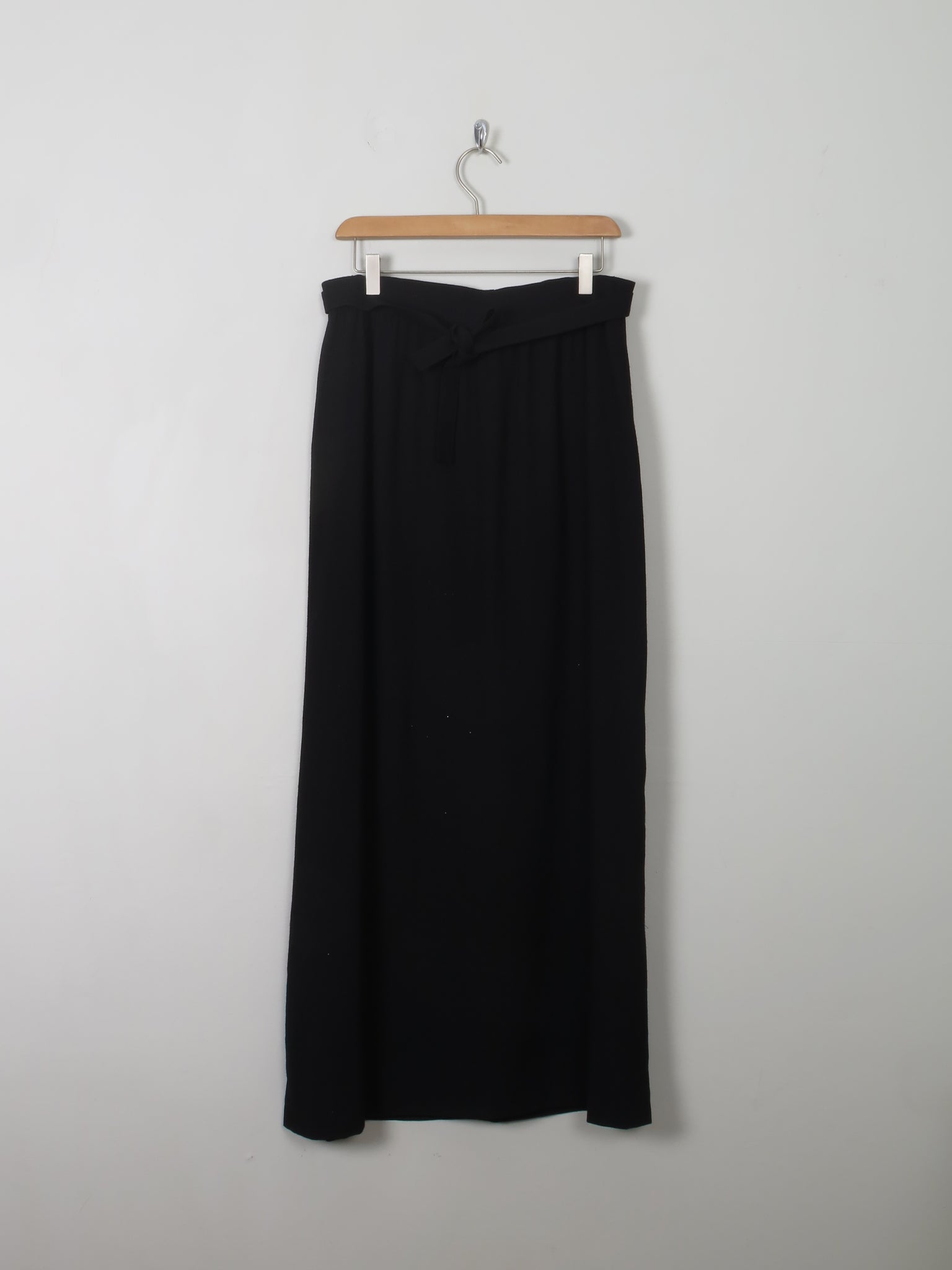 Women's Vintage Black Wool Maxi Skirt M - The Harlequin