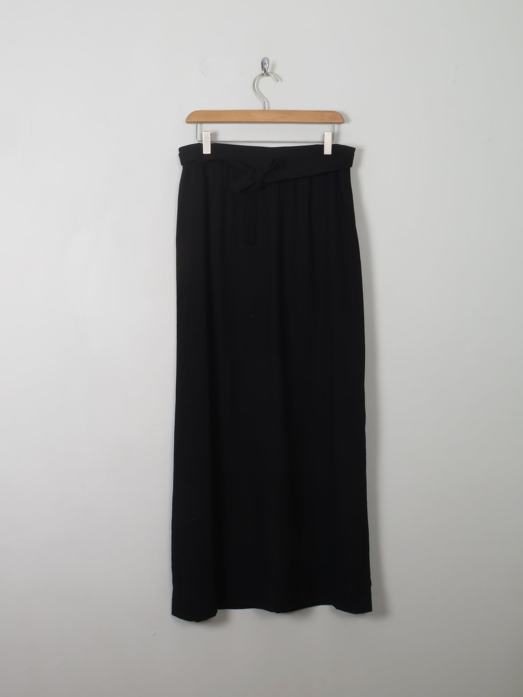 Women's Vintage Black Wool Maxi Skirt M - The Harlequin