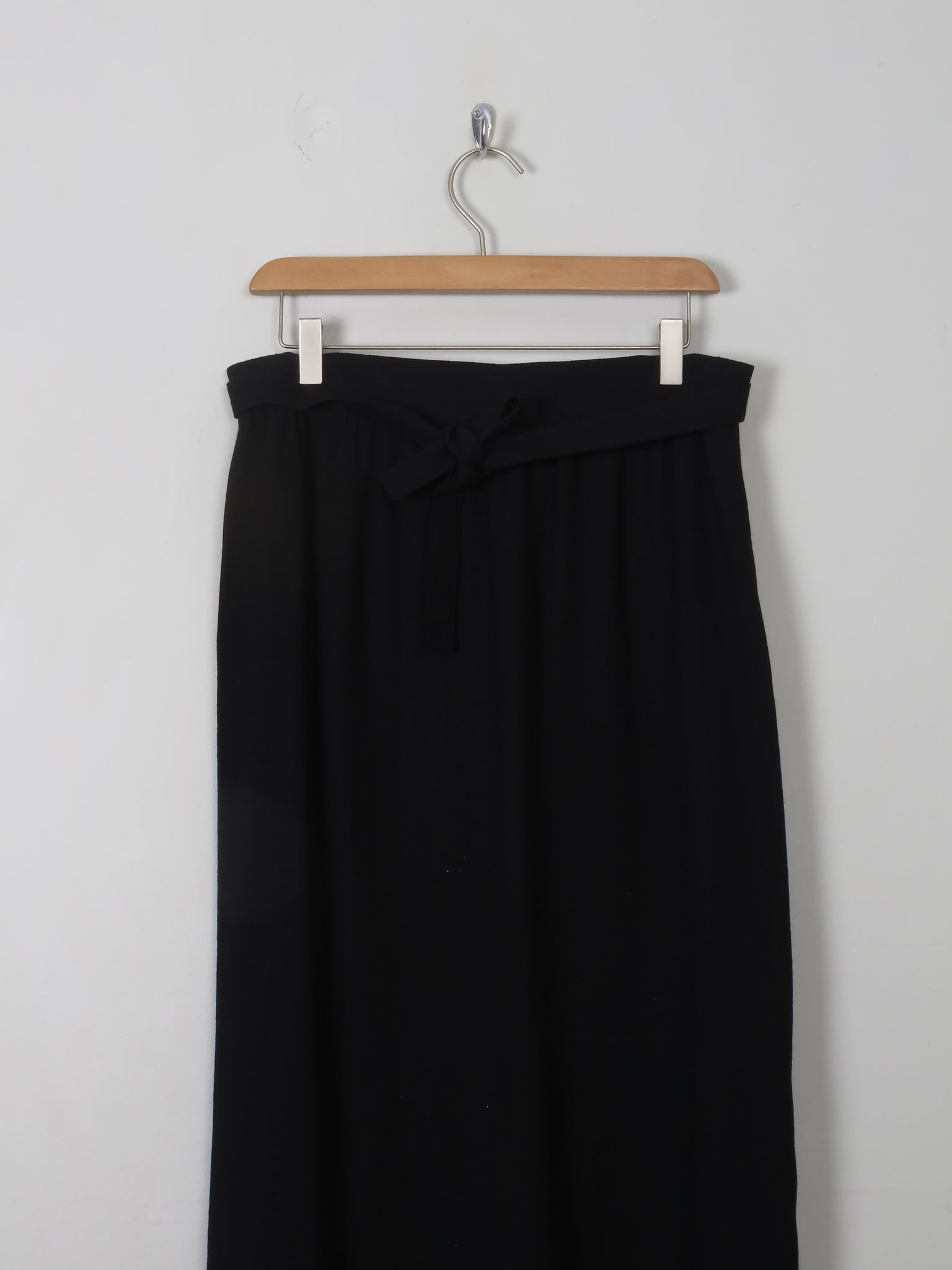 Women's Vintage Black Wool Maxi Skirt M - The Harlequin