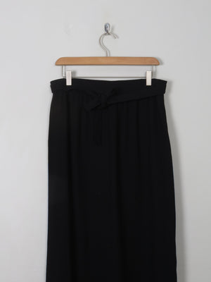 Women's Vintage Black Wool Maxi Skirt M - The Harlequin