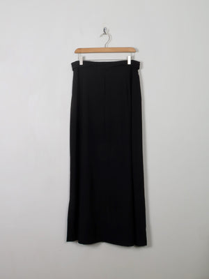 Women's Vintage Black Wool Maxi Skirt M - The Harlequin