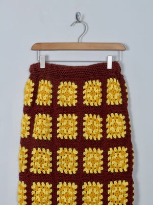 Vintage Crochet Yellow & Brown Skirt S - The Harlequin