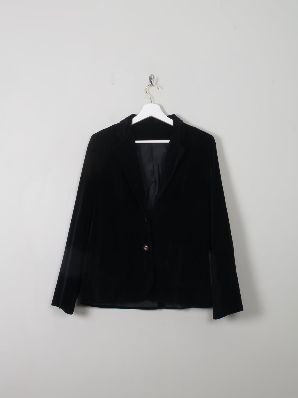 Women's Vintage Black Velvet Jacket S