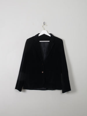 Women's Vintage Black Velvet Jacket S - The Harlequin