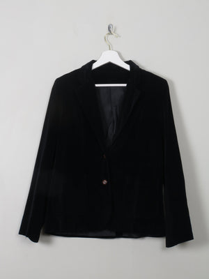 Women's Vintage Black Velvet Jacket S - The Harlequin