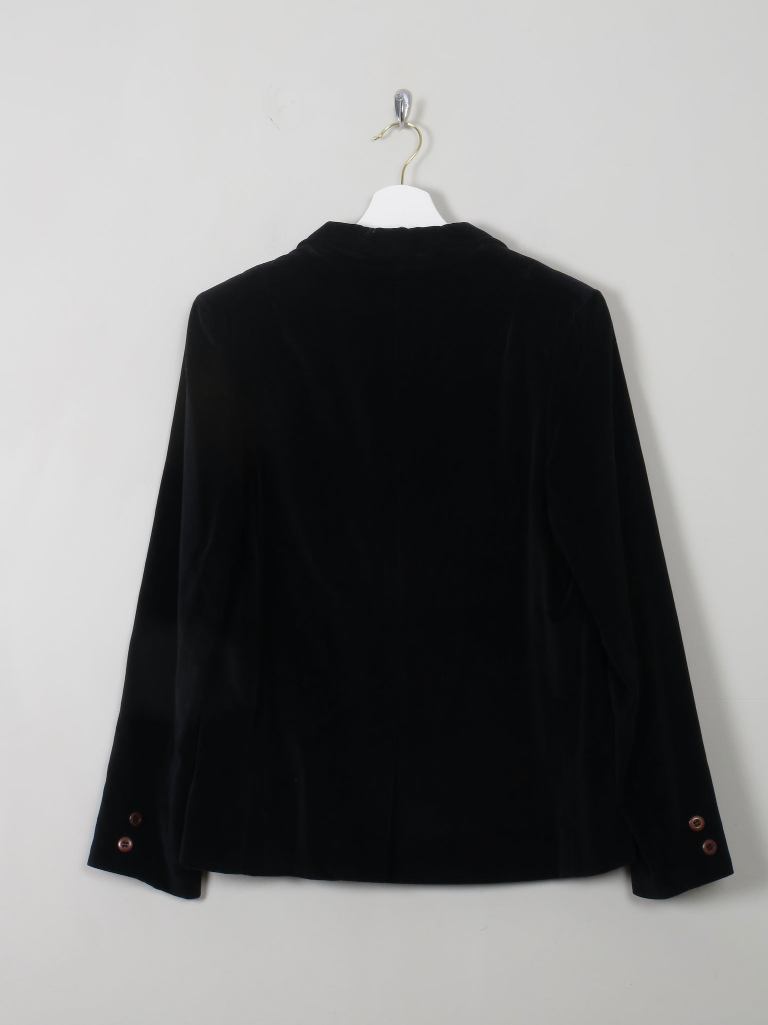 Women's Vintage Black Velvet Jacket S - The Harlequin