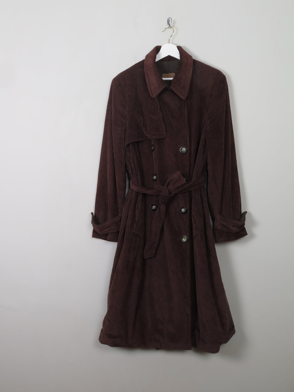 Women’s Brown Cord Trench Style Coat L/XL - The Harlequin