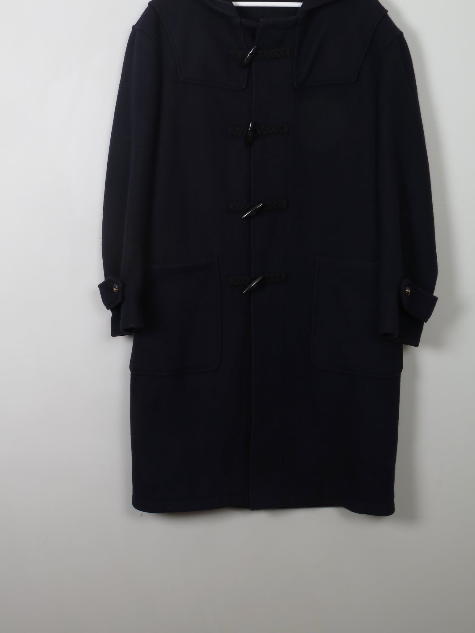 Men's Vintage Wool Rikson Navy Duffle Coat L - The Harlequin