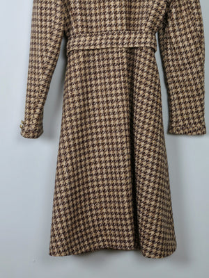 Women's Vintage 70s Tweed Coat with Fur Trim S - The Harlequin