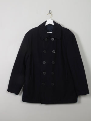 Men's Navy Vintage Pea Coat Reefer L - The Harlequin