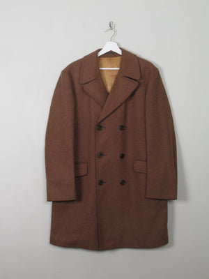 Men's Vintage Wool Tan Coat 44" Large - The Harlequin