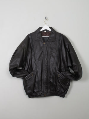 Men's Vintage Dark Brown Bomber Jacket L - The Harlequin