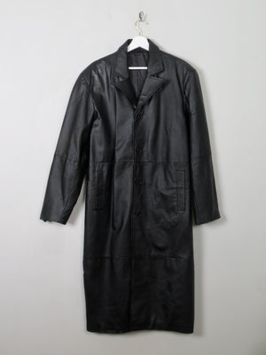 Men's Vintage Black Leather Coat L/XL - The Harlequin