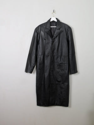 Men's Vintage Black Leather Coat L/XL - The Harlequin