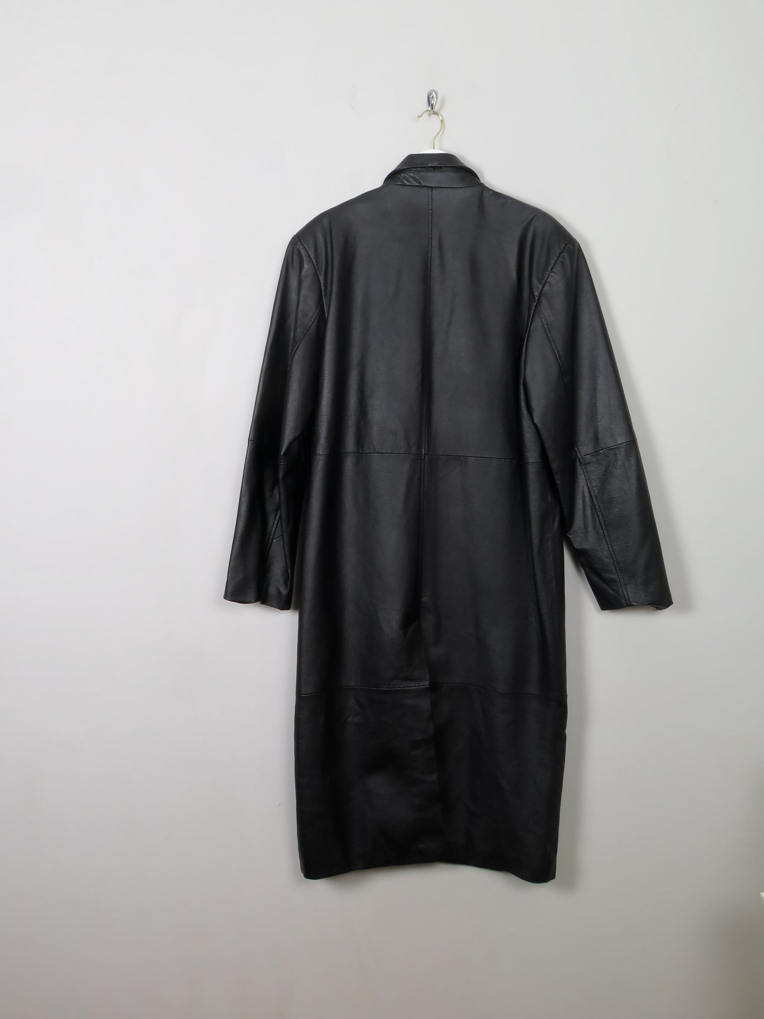 Men's Vintage Black Leather Coat L/XL - The Harlequin