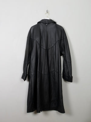 Women's Vintage Black Leather Coat XL - The Harlequin