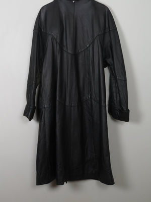 Women's Vintage Black Leather Coat XL - The Harlequin