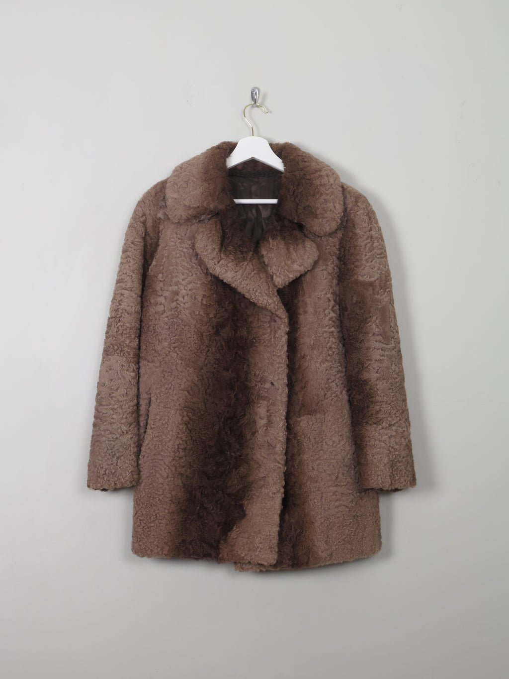 Women's Vintage Faux Fur Brown Jacket S