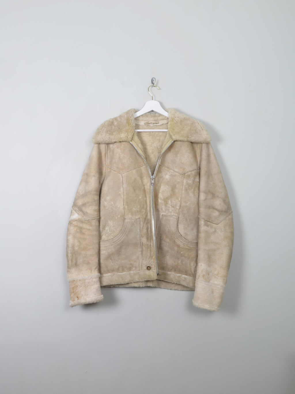 Men's Vintage Sheepskin Aviator Jacket M