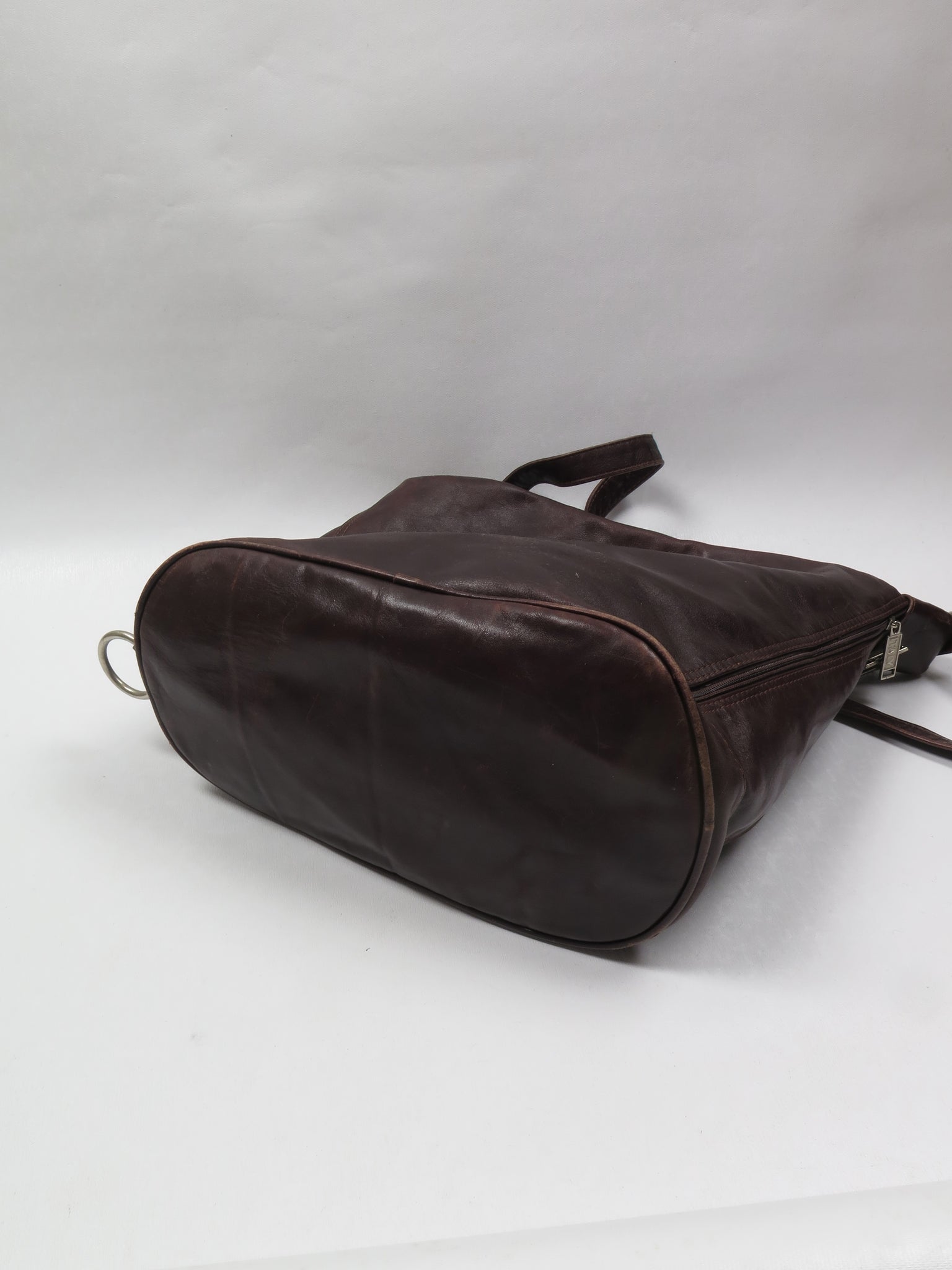 Women's Vintage Brown Leather Hobo Bag - The Harlequin