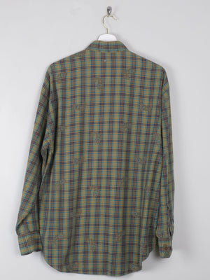 Men's Vintage Green Printed Gap Shirt M - The Harlequin
