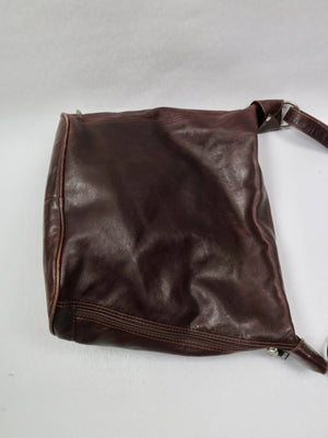 Women's Vintage Brown Leather Hobo Bag - The Harlequin