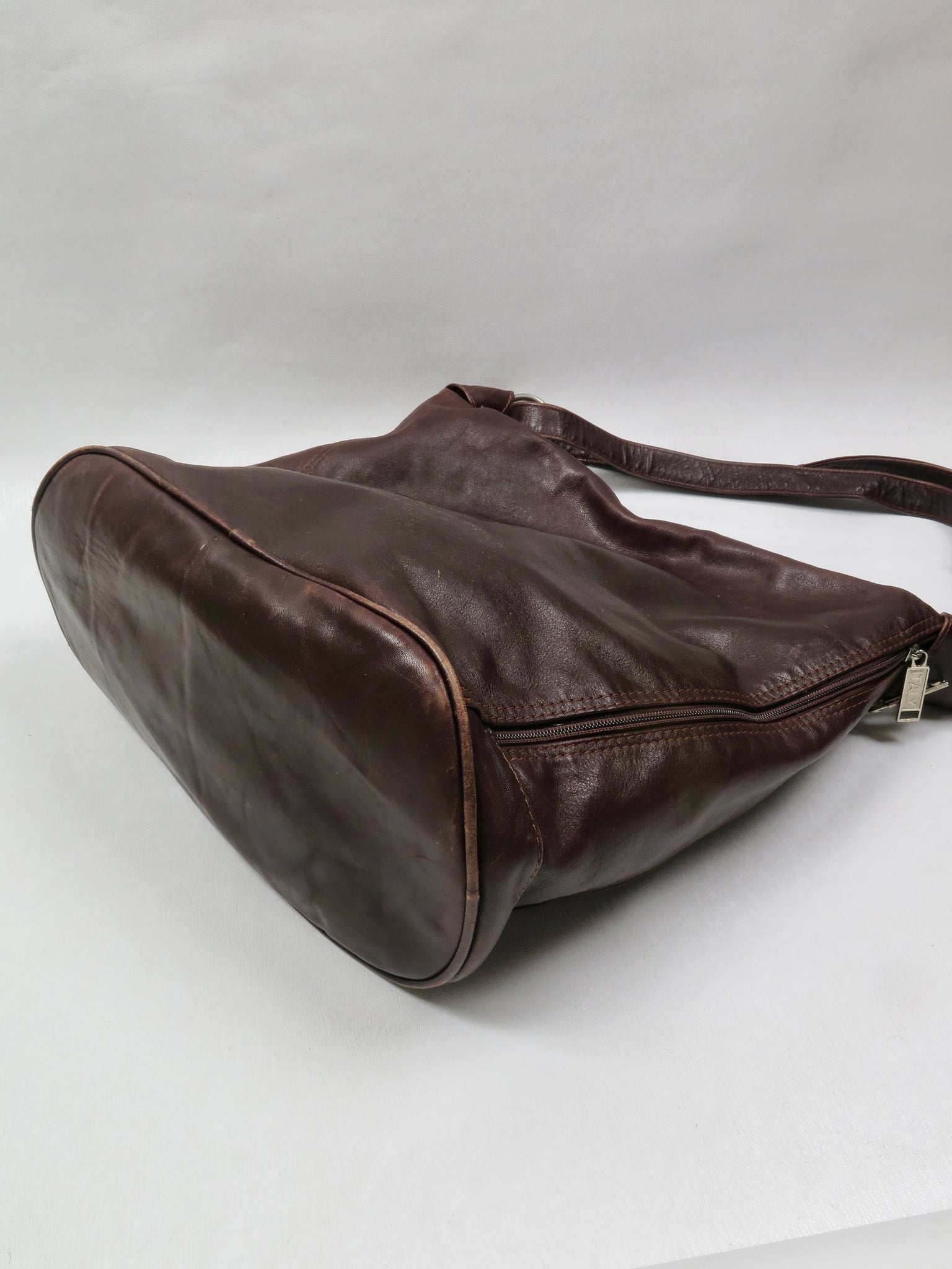 Women's Vintage Brown Leather Hobo Bag - The Harlequin