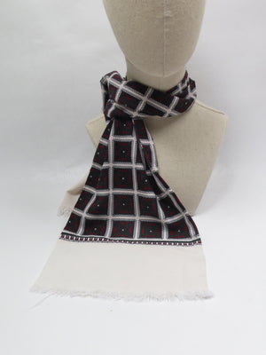 Men's Vintage Green & Wine Scarf - The Harlequin