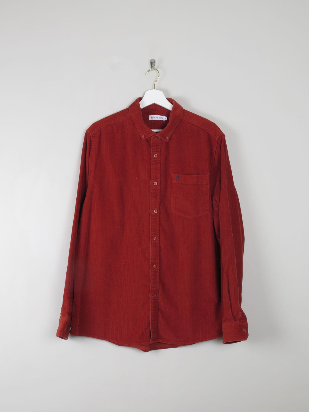 Men's Vintage Style Orange Cord Shirt By Farrah L