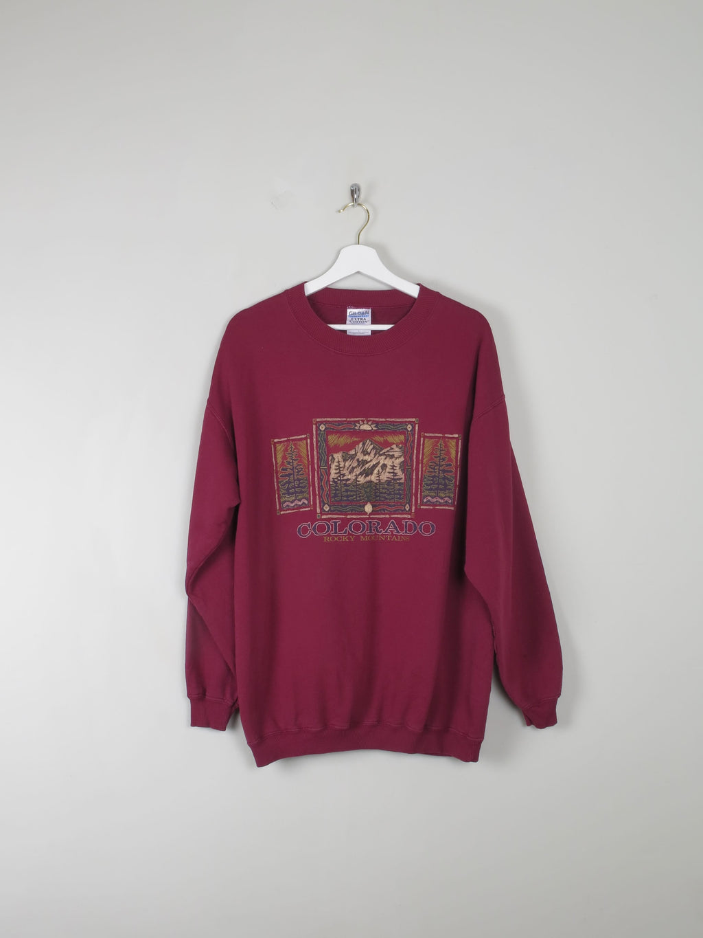 Men's Vintage Wine Sweatshirt With Logo L