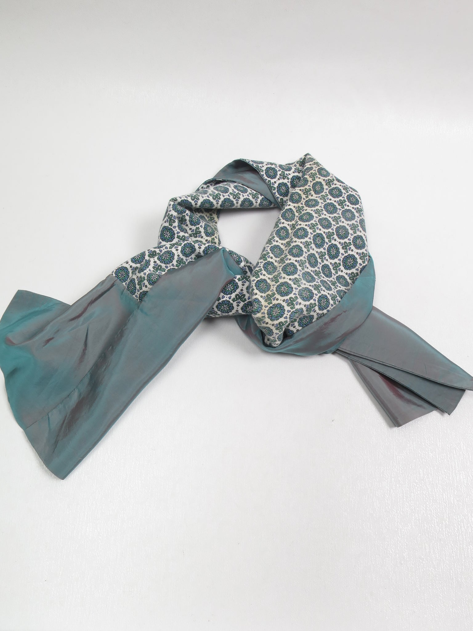 Mens Vintage Green Printed Scarf