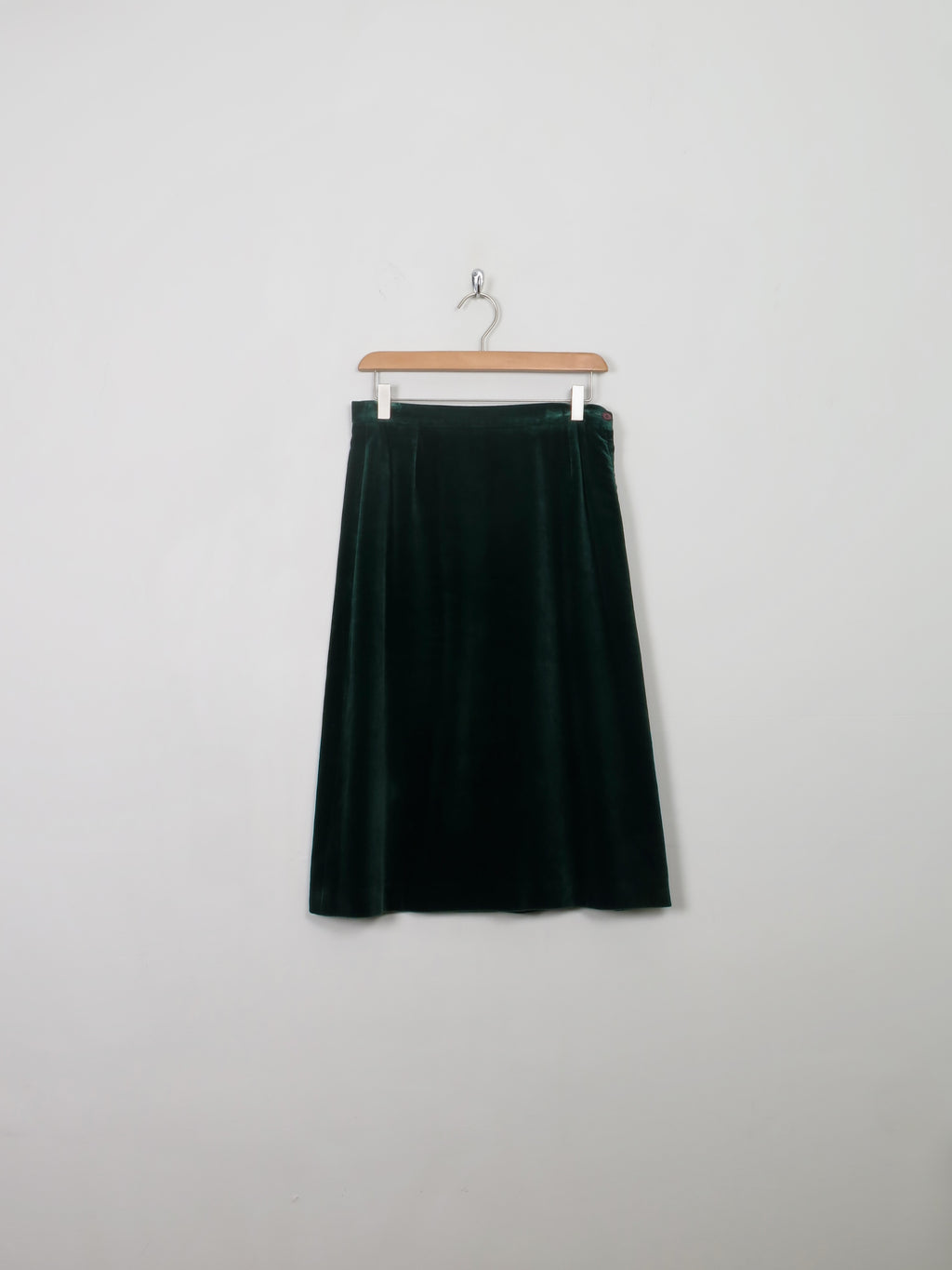 Vintage Green Velvet Skirt 27"W