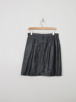 Vintage Black Leather Skirt 30"W