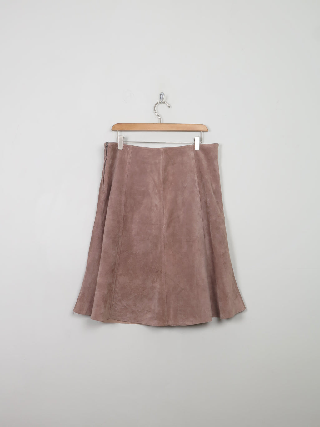 Vintage Taupe Suede Skirt 32" W