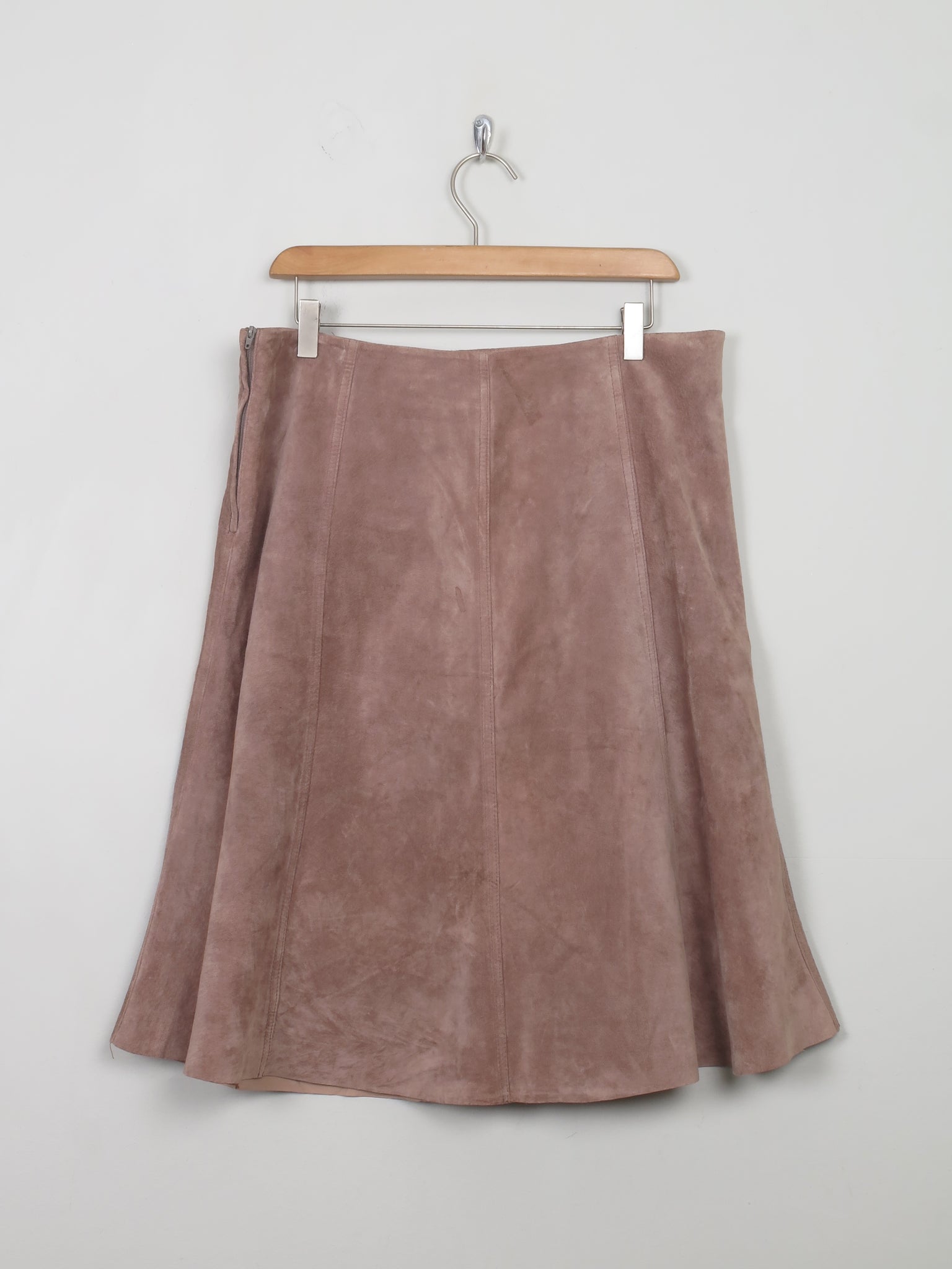 Vintage Taupe Suede Skirt 32" W