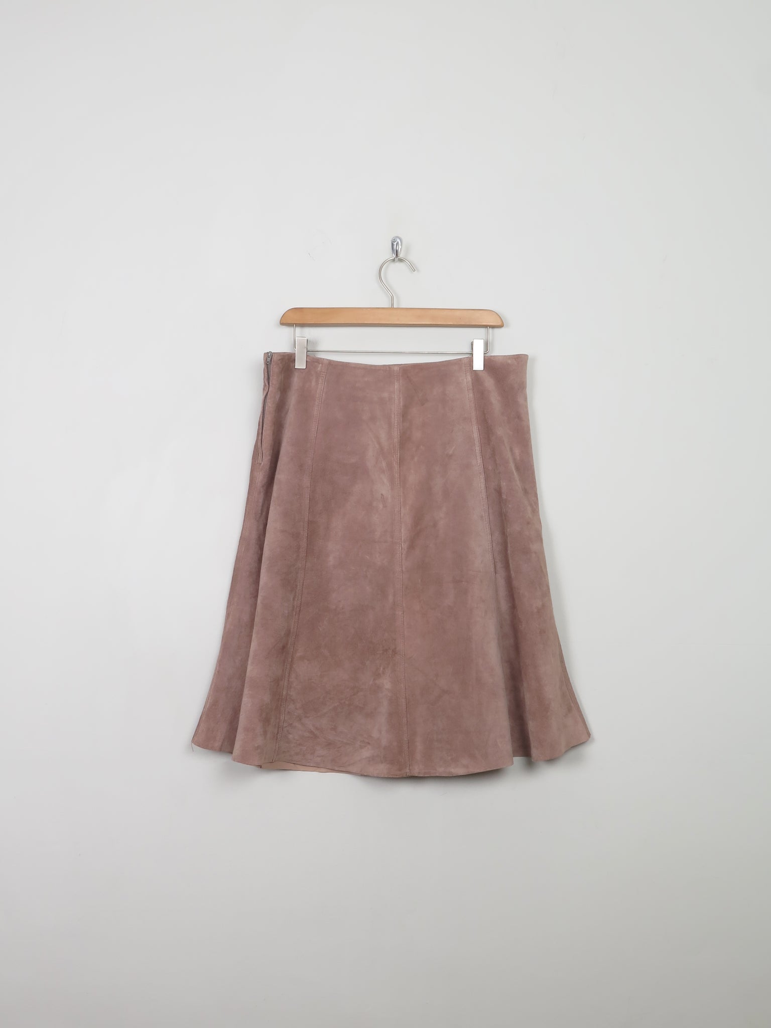 Vintage Taupe Suede Skirt 32" W