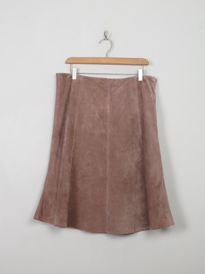 Vintage Taupe Suede Skirt 32" W