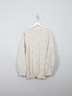 Men's Cream Vintage Cable Knit Jumper M/L