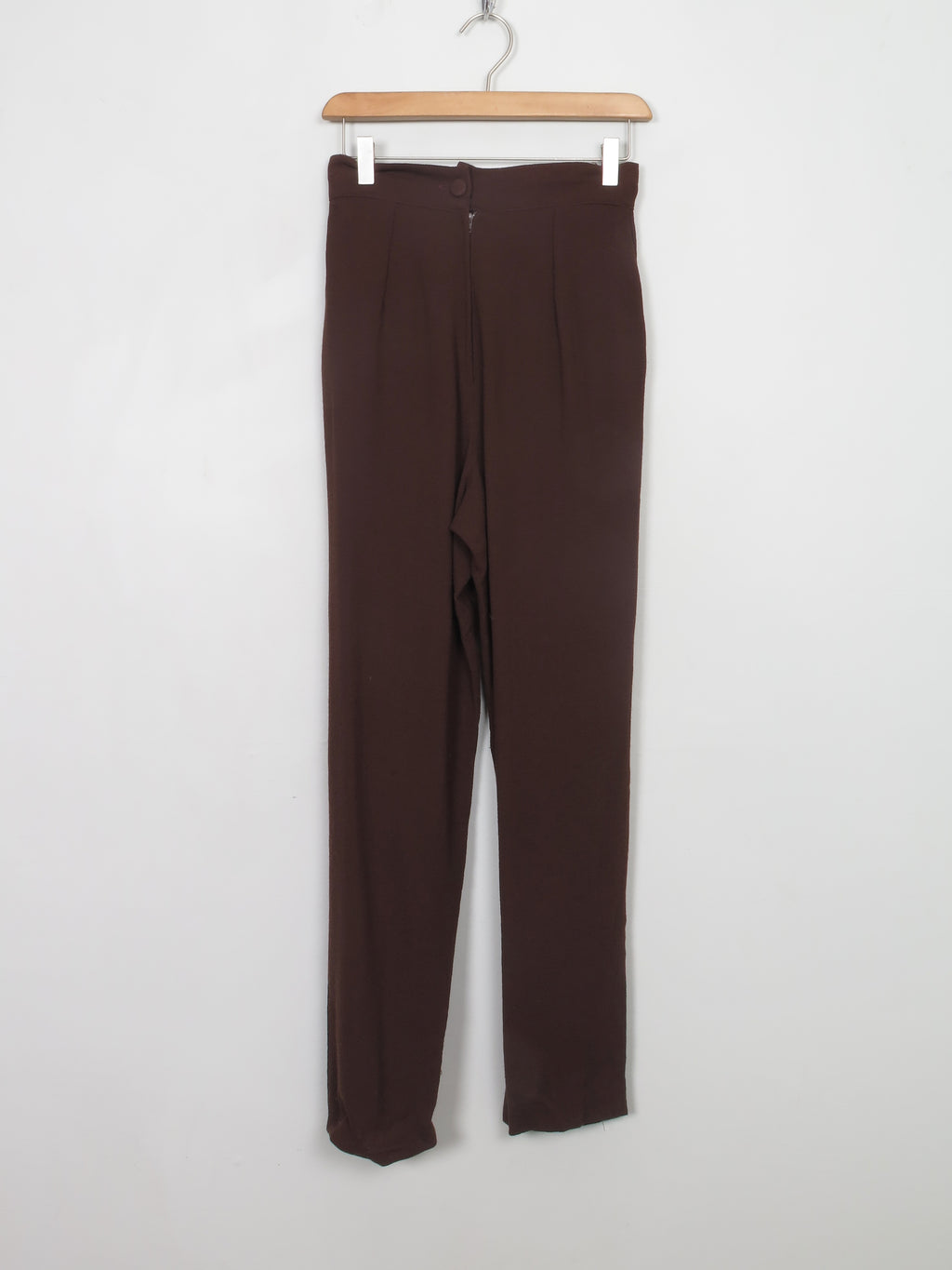 Women's Vintage Brown High Waisted Pleat Trousers 25" W XS