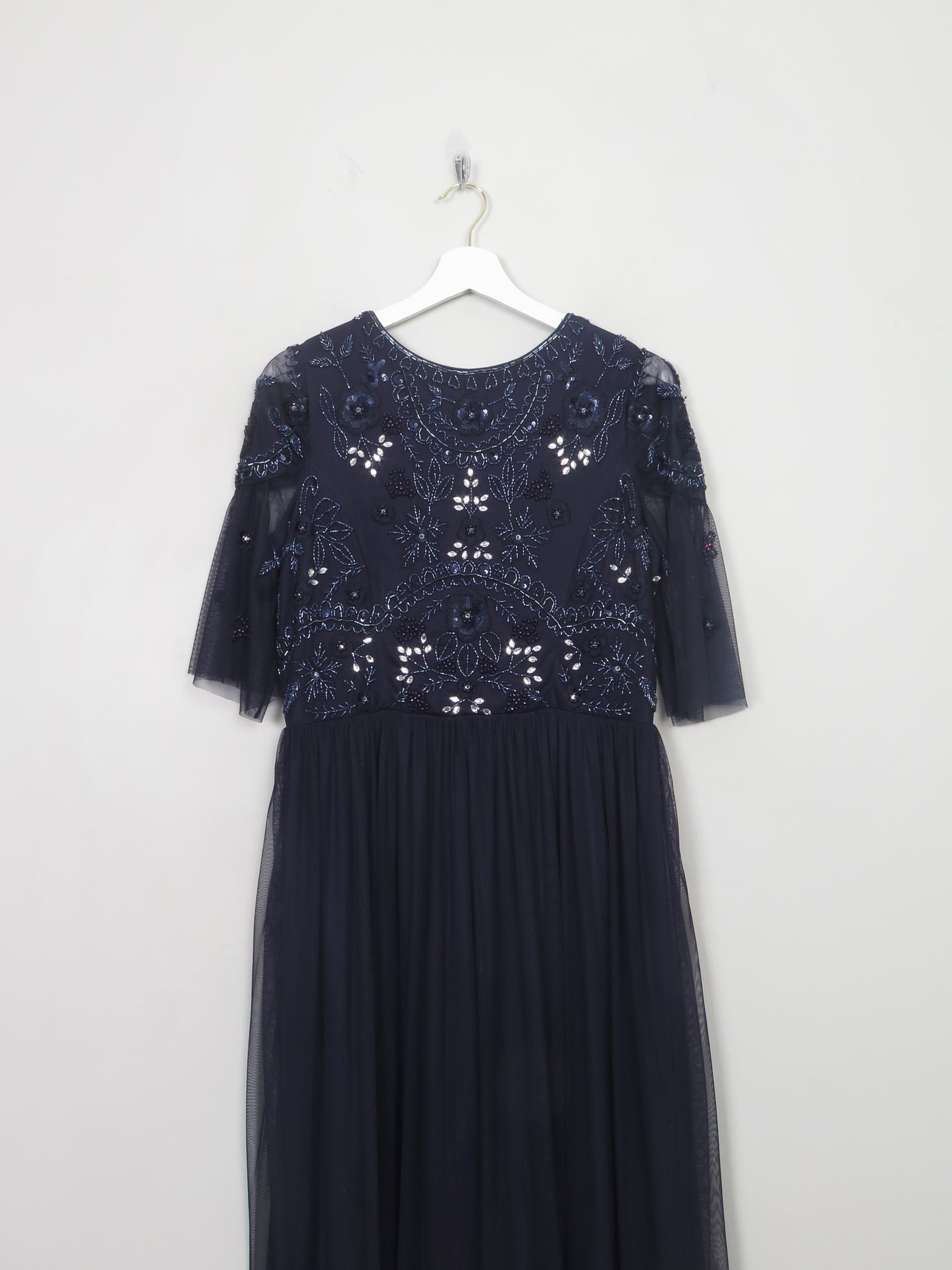 Navy Beaded Vintage Style Dress 10