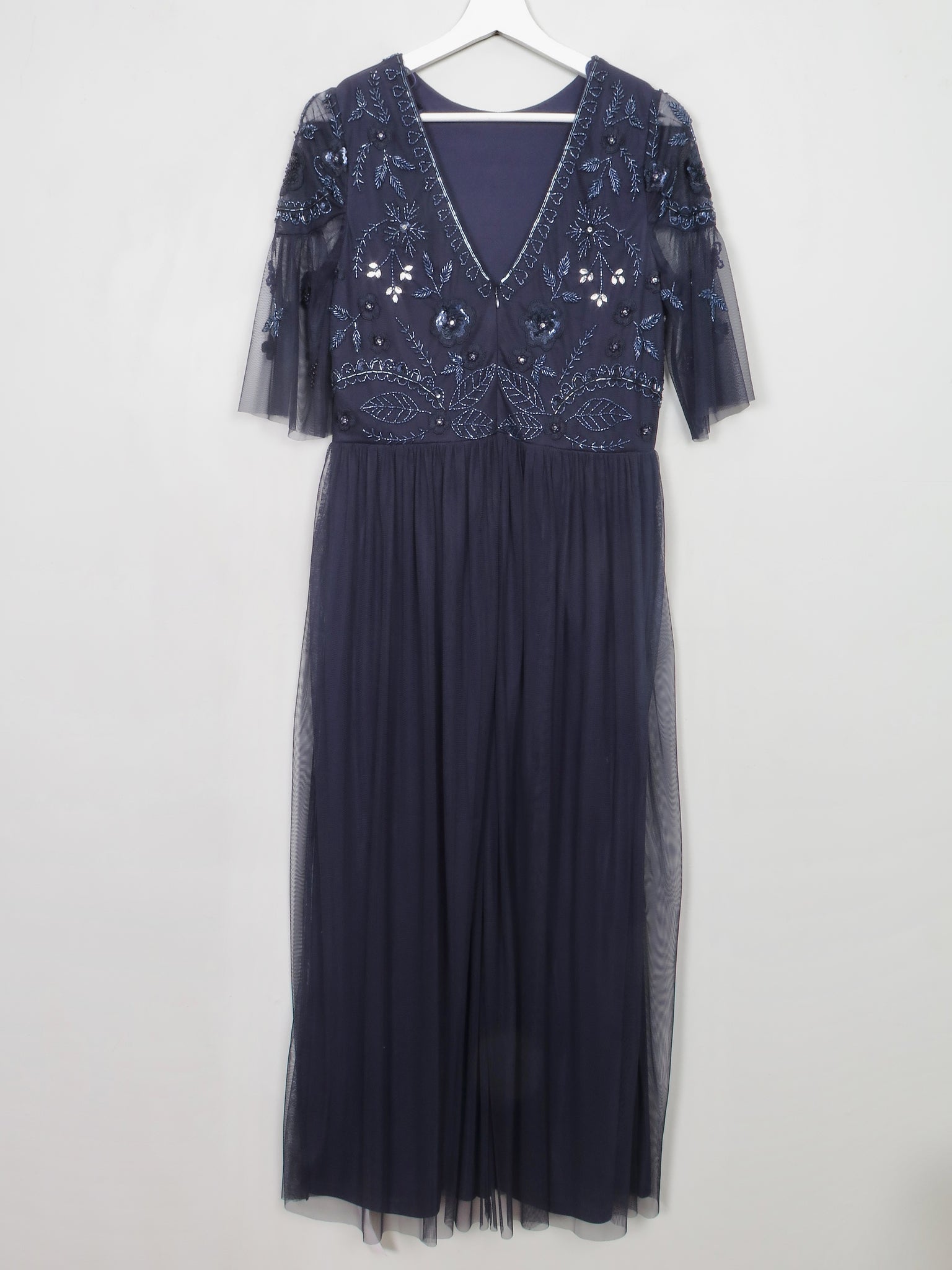 Navy Beaded Vintage Style Dress 10