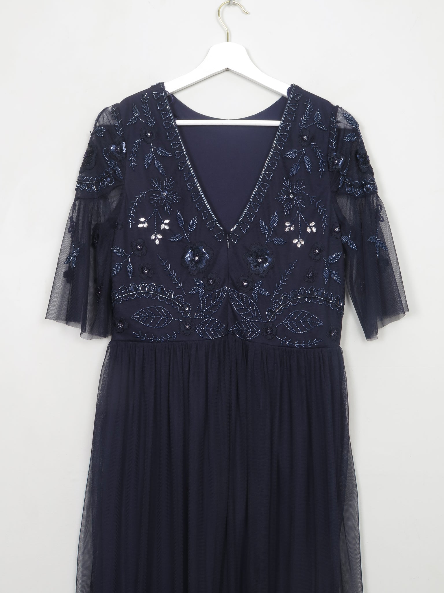 Navy Beaded Vintage Style Dress 10
