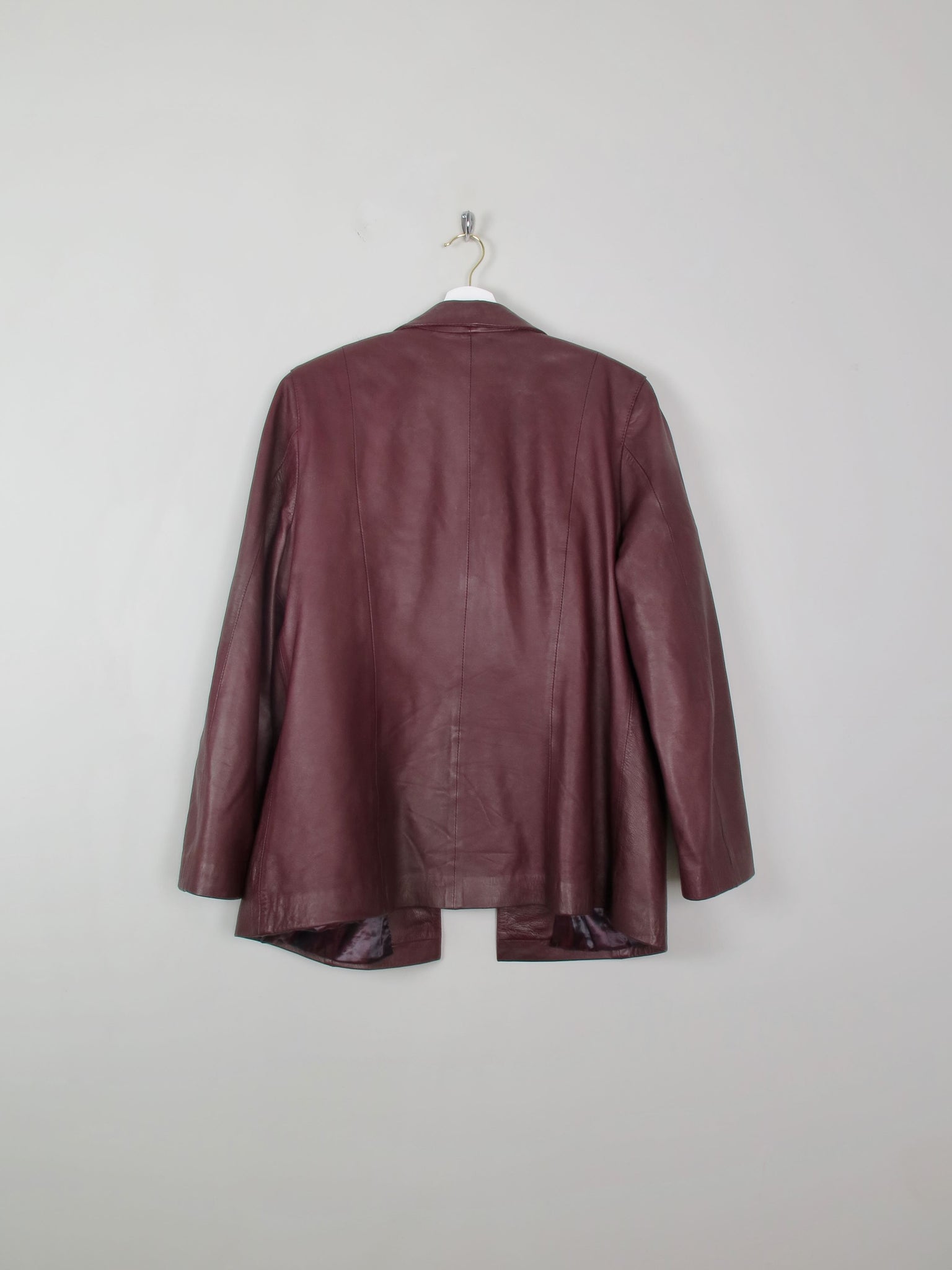 Women's Vintage  Burgundy Leather Jacket L - The Harlequin